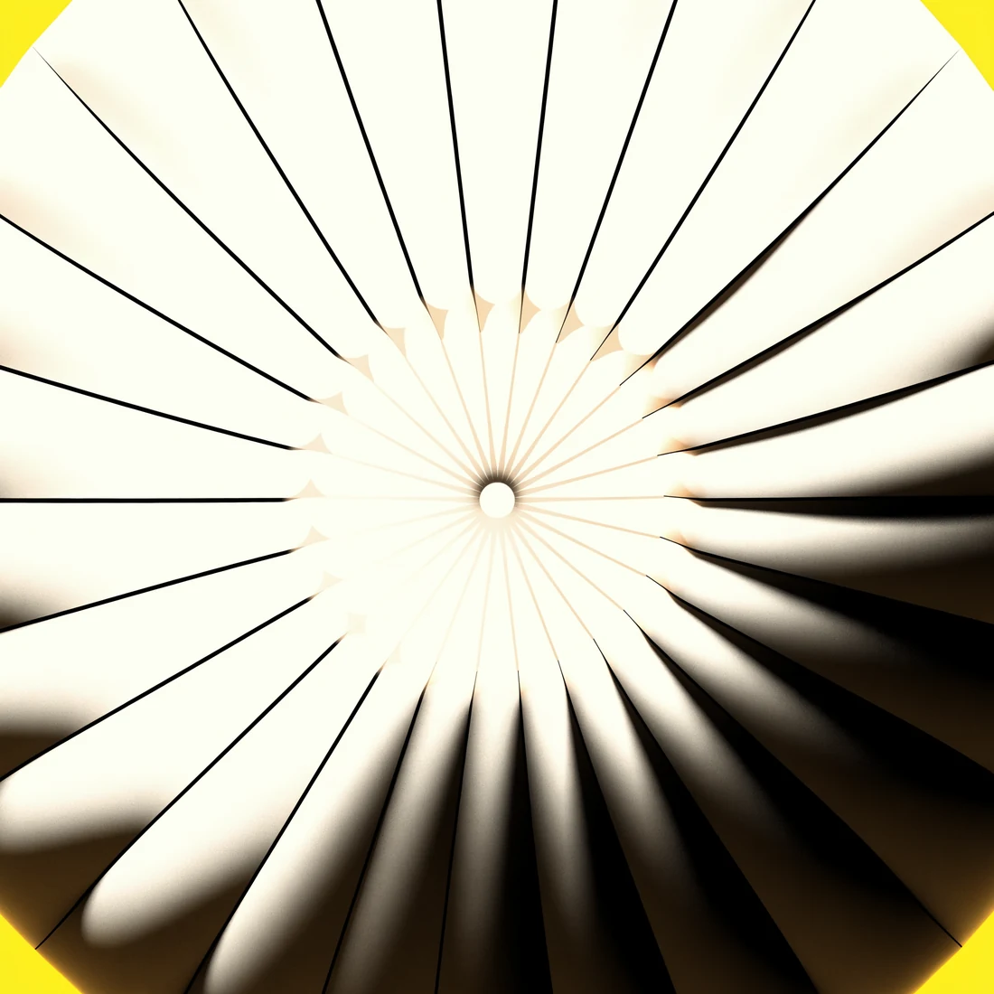 The inside of a parachute canopy seen from directly below